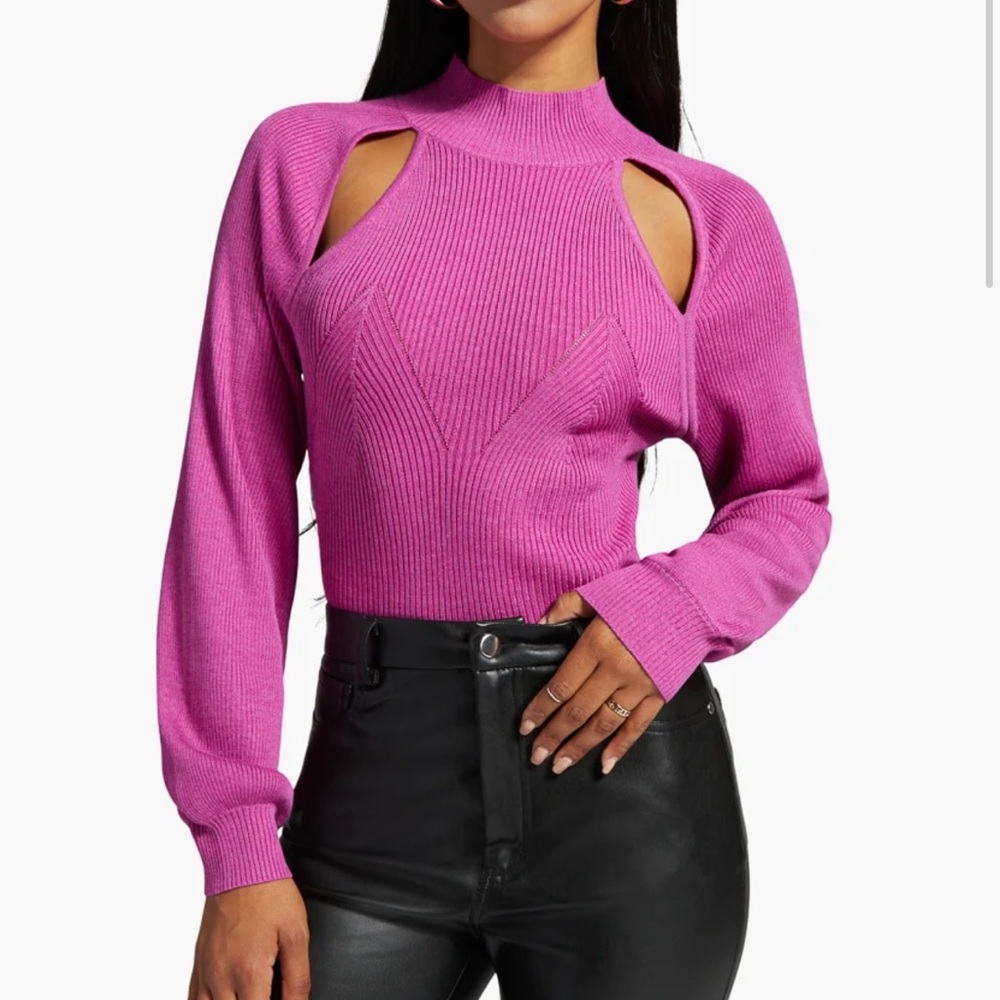 Pink sweater cutout shoe dazzle